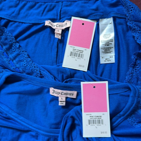 Juicy Couture royal Blue Pajama Set size large L Intimates & Sleepwear lace knit - Picture 3 of 7